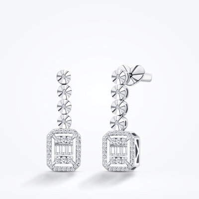 0.30 Karat Pırlanta Baget Küpe - Baroni Diamond