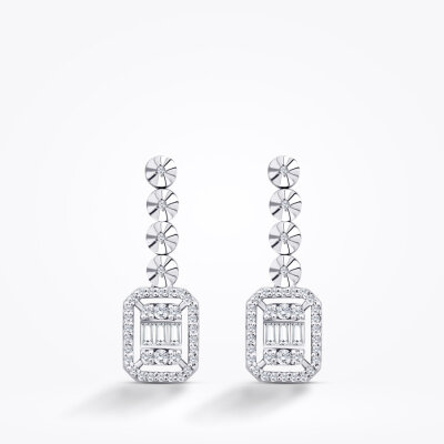 0.30 Karat Pırlanta Baget Küpe - Baroni Diamond (1)