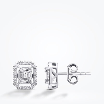 0.30 Karat Pırlanta Baget Küpe - Baroni Diamond