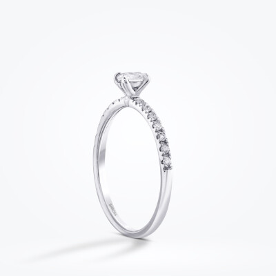0.30 Karat Pırlanta Oval Tektaş Yüzük - 2