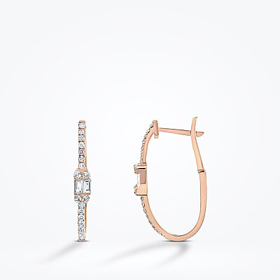 0.30 Karat Pırlanta Rose Halka Küpe - Baroni Diamond