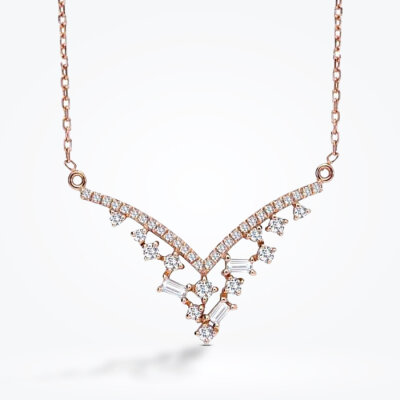 0.31 Karat Pırlanta Baget Kolye - Baroni Diamond