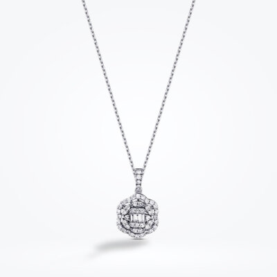 0.31 Karat Pırlanta Baget Kolye - Baroni Diamond (1)