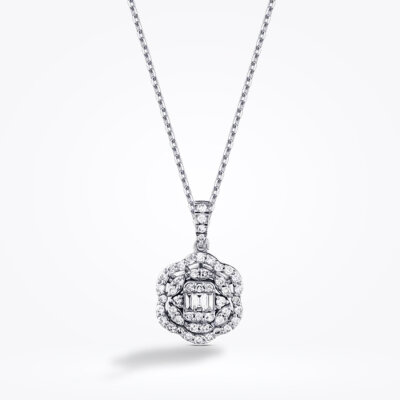 0.31 Karat Pırlanta Baget Kolye - Baroni Diamond