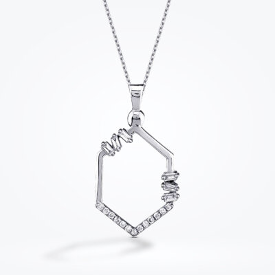 0.31 Karat Pırlanta Baget Kolye - Baroni Diamond