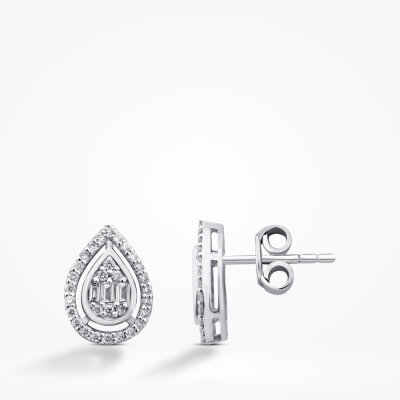 0.31 Karat Pırlanta Baget Küpe - Baroni Diamond