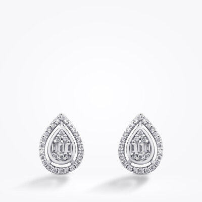 0.31 Karat Pırlanta Baget Küpe - Baroni Diamond (1)