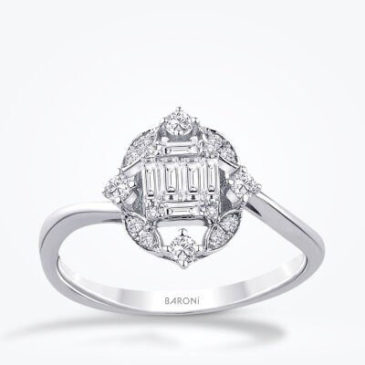 0.31 Karat Pırlanta Baget Yüzük - Baroni Diamond