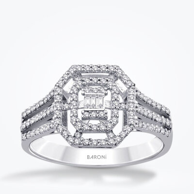 0.31 Karat Pırlanta Baget Yüzük - Baroni Diamond
