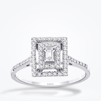 0.35 Karat Pırlanta Baget Yüzük - Baroni Diamond
