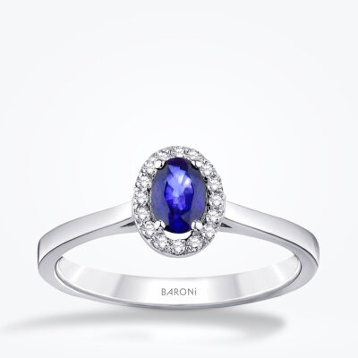 0.31 Karat Pırlanta Safir Yüzük - Baroni Diamond
