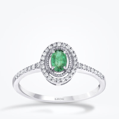0.31 Karat Pırlanta Zümrüt Yüzük - Baroni Diamond
