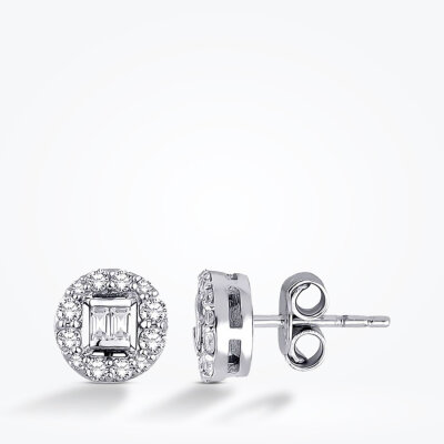 0.33 Karat Pırlanta Baget Küpe - Baroni Diamond