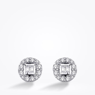0.33 Karat Pırlanta Baget Küpe - Baroni Diamond (1)