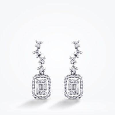 0.33 Karat Pırlanta Baget Küpe - Baroni Diamond (1)