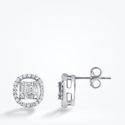 0.33 Karat Pırlanta Baget Küpe - Baroni Diamond