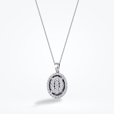 0.33 Karat Pırlanta Taşlı Oval Kolye - Baroni Diamond (1)