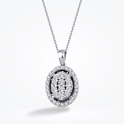 0.33 Karat Pırlanta Taşlı Oval Kolye - Baroni Diamond
