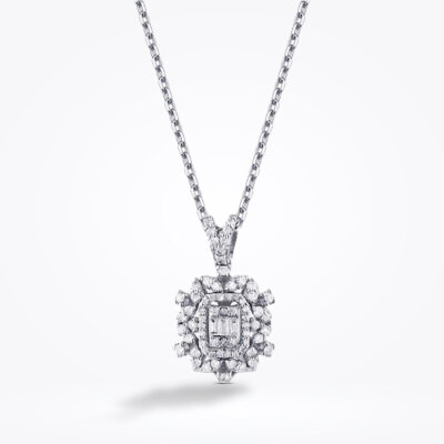 0.49 Karat Pırlanta Baget Kolye - Baroni Diamond