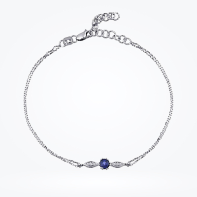0.34 Karat Pırlanta Safir Bileklik - Baroni Diamond