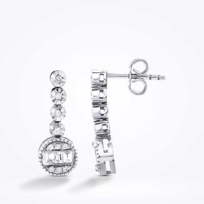 0.32 Karat Pırlanta Baget Küpe - Baroni Diamond