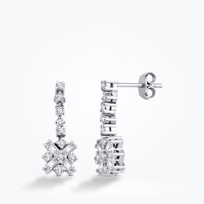 0.35 Karat Pırlanta Baget Küpe - Baroni Diamond