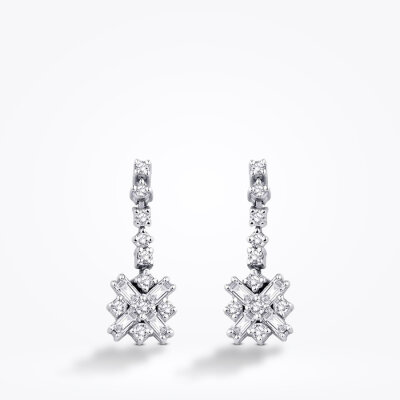 0.35 Karat Pırlanta Baget Küpe - Baroni Diamond (1)