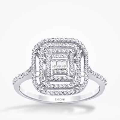 0.35 Karat Pırlanta Baget Yüzük - Baroni Diamond