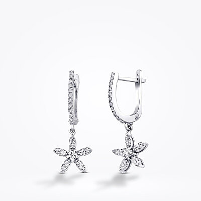 0.35 Karat Pırlanta Çiçek Küpe - Baroni Diamond