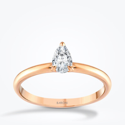 0.35 Karat Pırlanta Damla Tektaş Yüzük - Baroni Diamond
