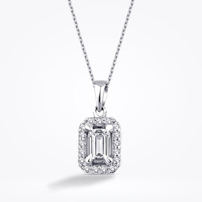 0.35 Karat Pırlanta Emerald Kolye - Baroni Diamond