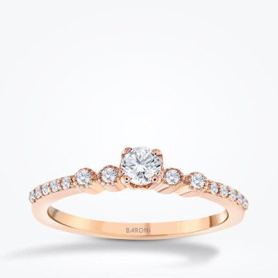 0.35 Karat Pırlanta Rose Tektaş Yüzük - Baroni Diamond