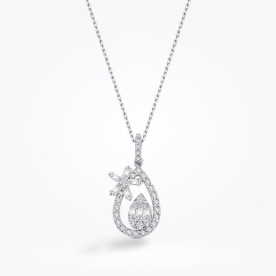 0.36 Karat Pırlanta Baget Kolye - Baroni Diamond