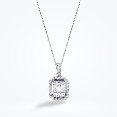 0.36 Karat Pırlanta Baget Kolye - Baroni Diamond (1)