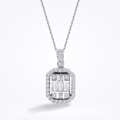 0.36 Karat Pırlanta Baget Kolye - Baroni Diamond