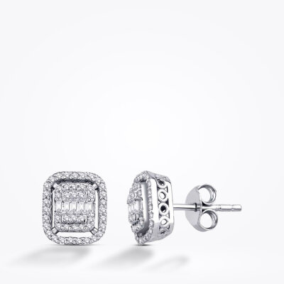 0.36 Karat Pırlanta Baget Küpe - Baroni Diamond