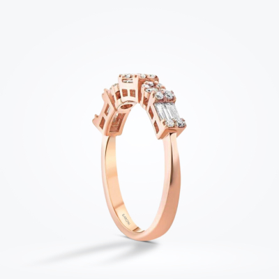 0.36 Karat Pırlanta Baget Rose Yüzük - Baroni Diamond (1)