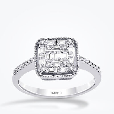 0.36 Karat Pırlanta Baget Yüzük - Baroni Diamond