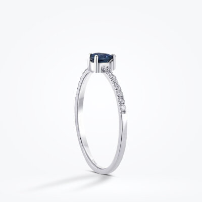 0.36 Karat Pırlanta Damla Safir Yüzük - Baroni Diamond (1)