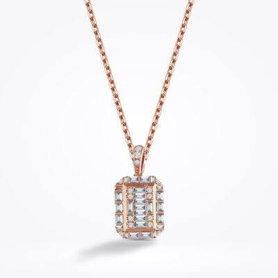 0.37 Karat Pırlanta Baget Kolye - Baroni Diamond