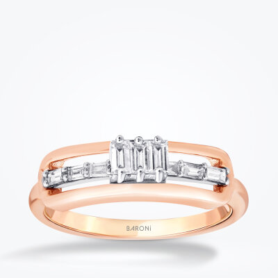 0.37 Karat Pırlanta Baget Yüzük - Baroni Diamond