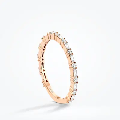 0.38 Karat Pırlanta Rose Yarımtur Yüzük - Baroni Diamond (1)