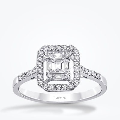 0.39 Karat Pırlanta Baget Yüzük - Baroni Diamond