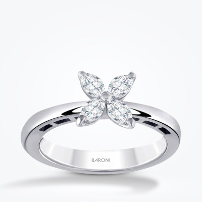 0.39 Karat Pırlanta Çiçek Yüzük - Baroni Diamond