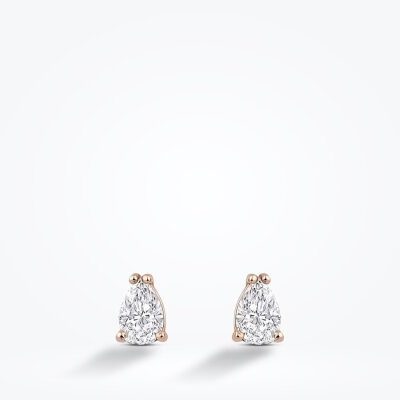 0.40 Karat Pırlanta Damla Tektaş Rose Küpe - Baroni Diamond (1)