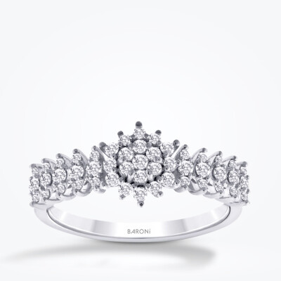 0.40 Karat Pırlanta Taşlı Çiçek Yüzük - Baroni Diamond