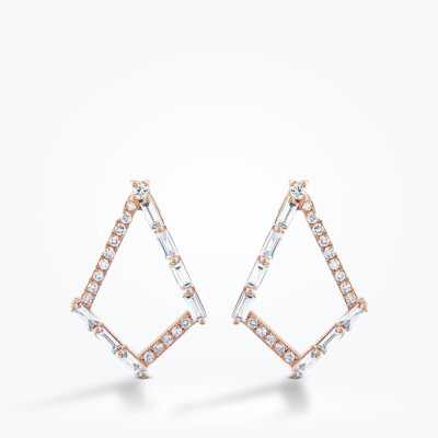 0.41 Karat Pırlanta Baget Trend Küpe - Baroni Diamond