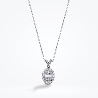 0.43 Karat Pırlanta Baget Kolye - Baroni Diamond (1)