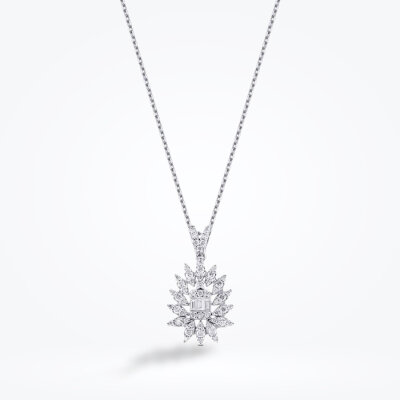 0.43 Karat Pırlanta Baget Kolye - Baroni Diamond (1)