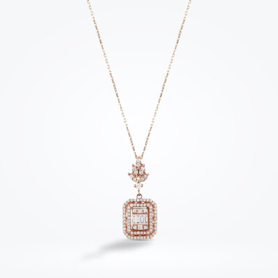 0.43 Karat Pırlanta Baget Kolye - Baroni Diamond (1)